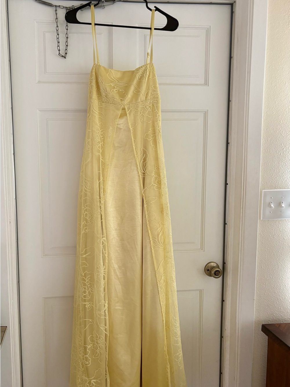 Lulu's Pale Yellow Spaghetti Strap Maxi Dress